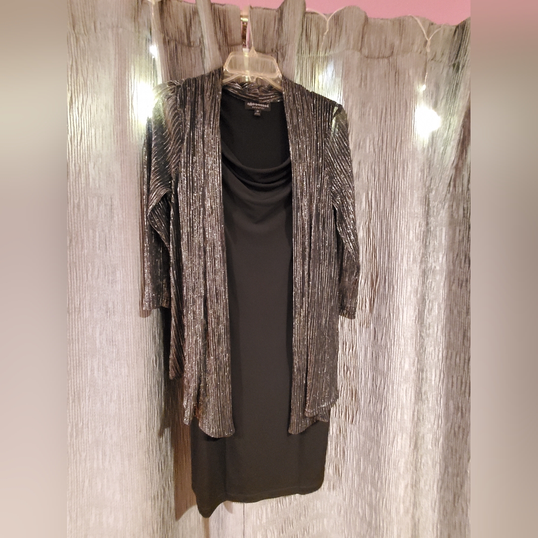 Silver Metallic Silver Jacket Dress Silver Metallic Silver Jacket Dress